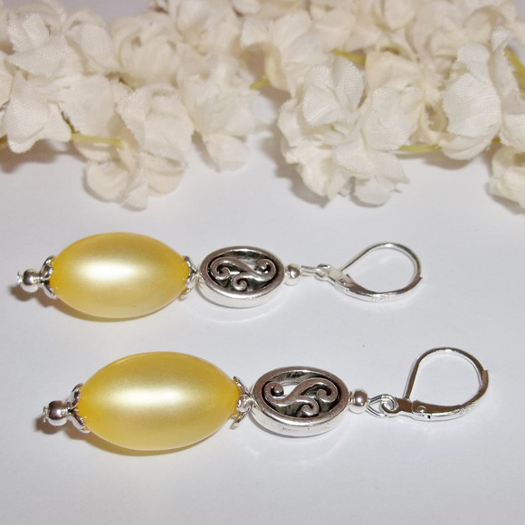 Yellow Statement Earrings Beaded Long Dangle Dangle Drop Fashion Accessory 4299 - Picture 5 of 6